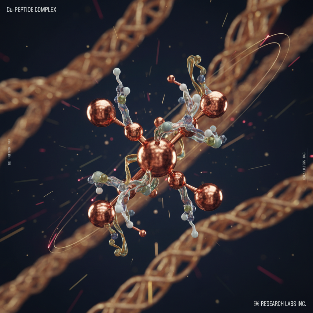 GHK-Cu copper peptide molecular visualization and collagen synthesis research