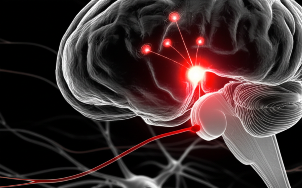 Pinealon peptide and pineal gland neuroprotection research illustration
