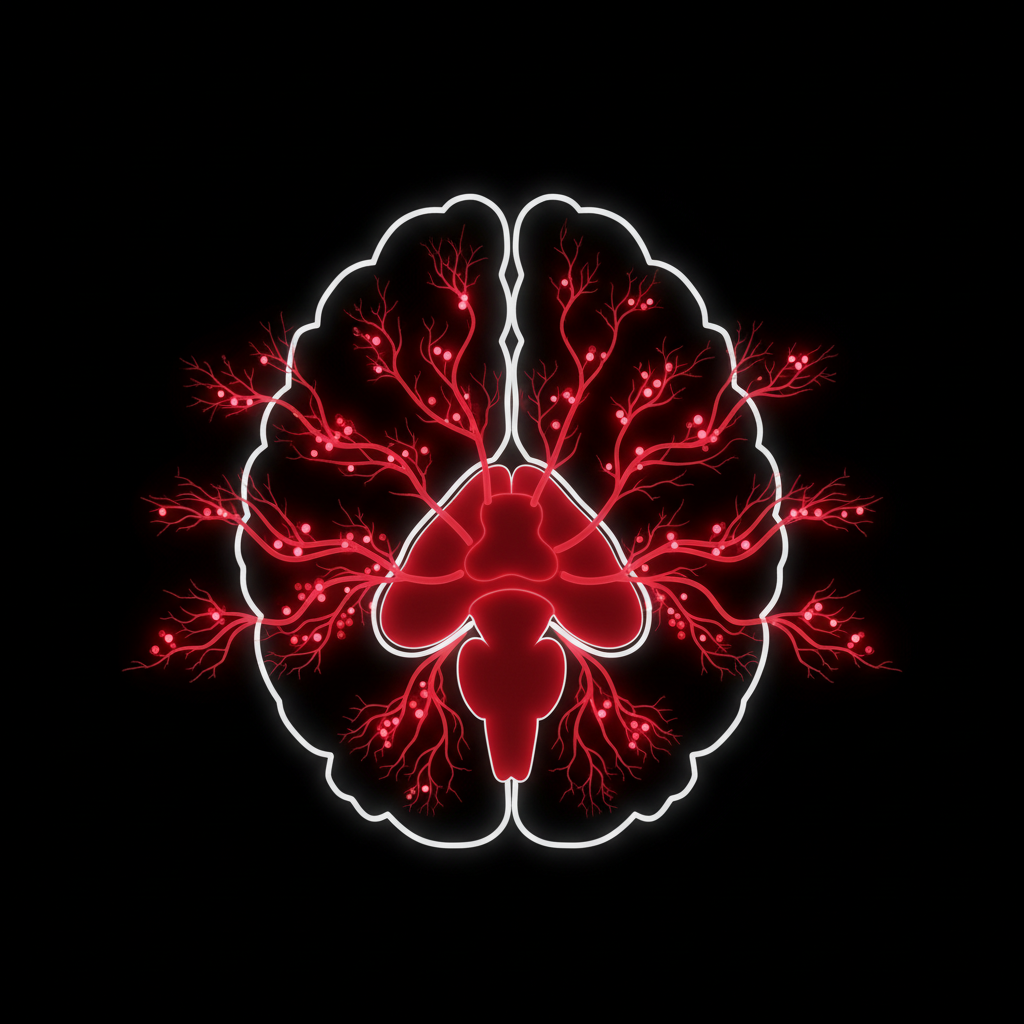Melanocortin receptor MC3R MC4R activation in hypothalamus brain visualization showing CNS arousal pathway in red
