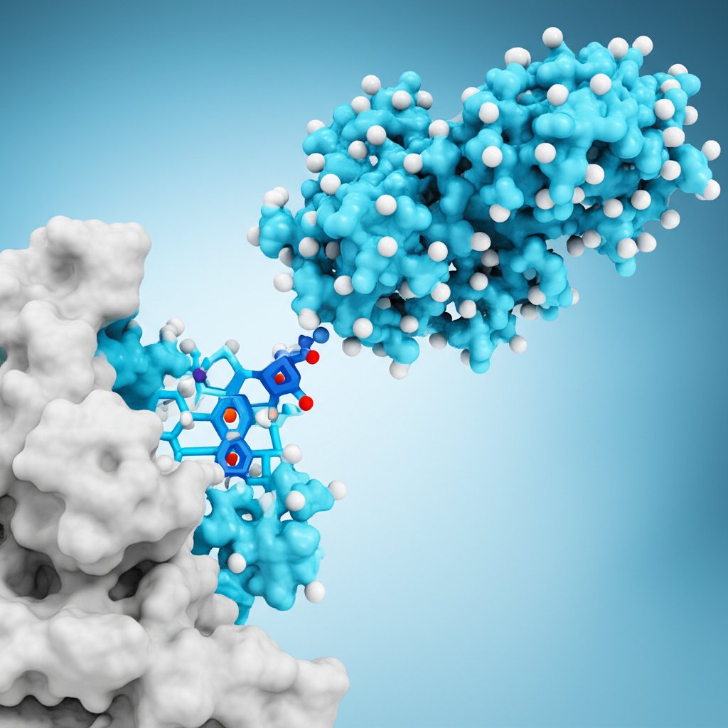 Scientific illustration of GLP-1 and weight management peptide research in laboratory