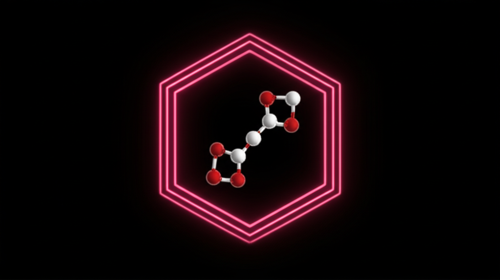 Molecular structure with protective shield concept representing peptide safety research