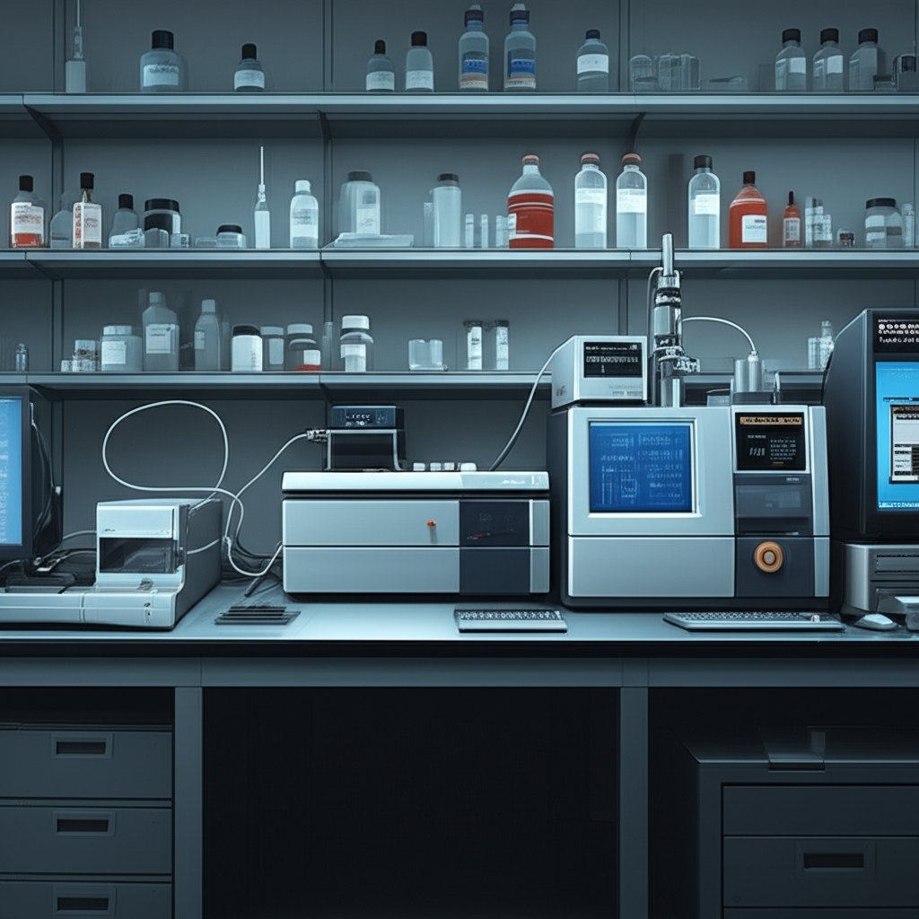 Scientific research illustration: Quality Control in Peptide Research: Interpreting Purity and Lab Tests