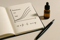 A desk with a notebook showing a graph of rising hormone levels and a peptide vial, representing a precise approach to hormone therapy.