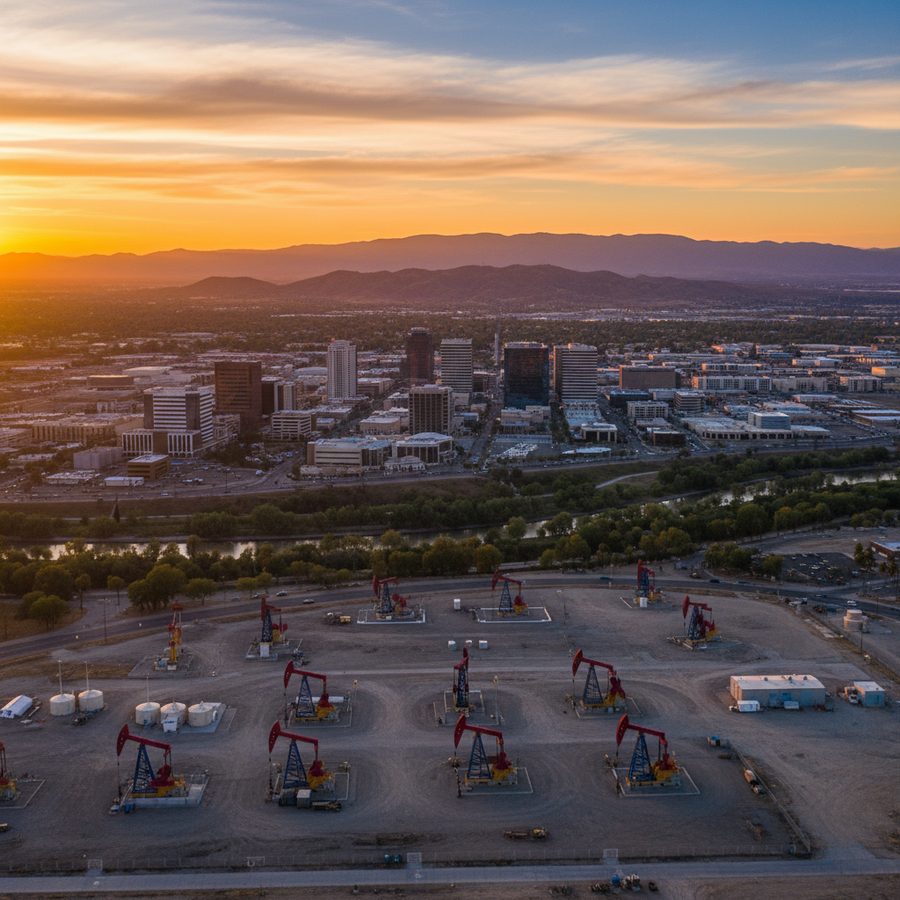 Bakersfield, California city skyline, Spartan Peptides research compounds available for delivery