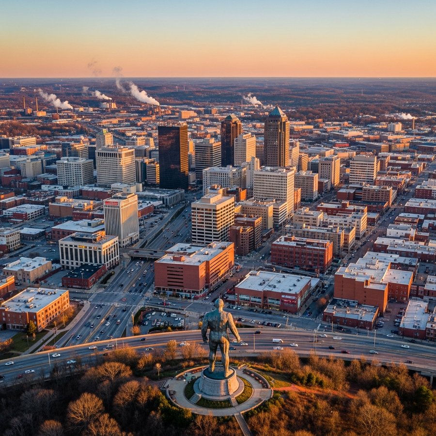 Birmingham, Alabama city skyline, Spartan Peptides research compounds available for delivery