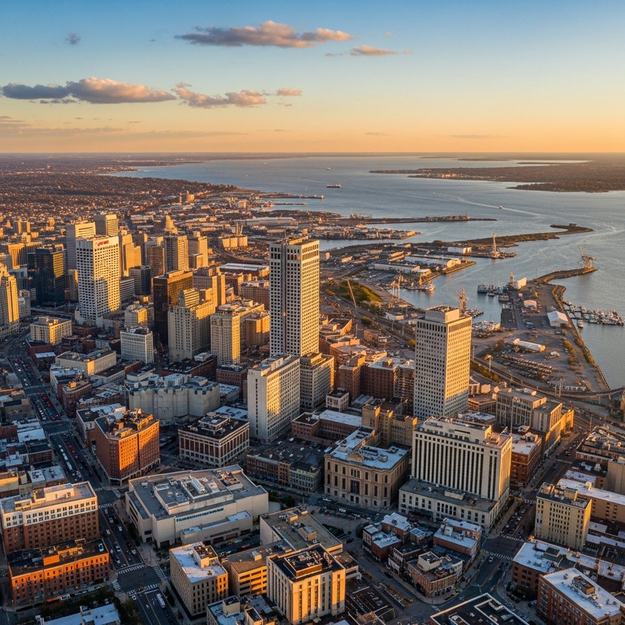 Bridgeport, Connecticut city skyline, Spartan Peptides research compounds available for delivery