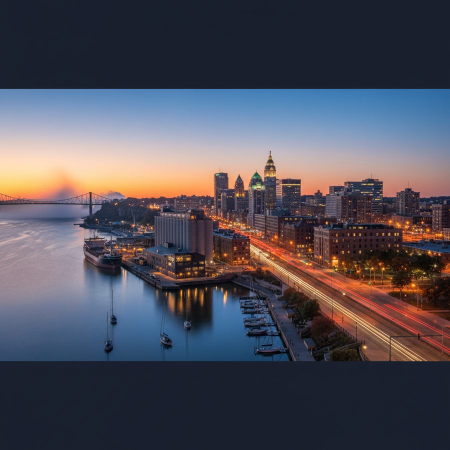 Buffalo, New York city skyline, Spartan Peptides research compounds available for delivery