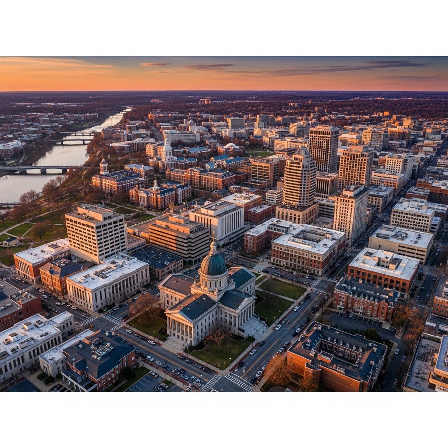 Columbia, South Carolina city skyline, Spartan Peptides research compounds available for delivery
