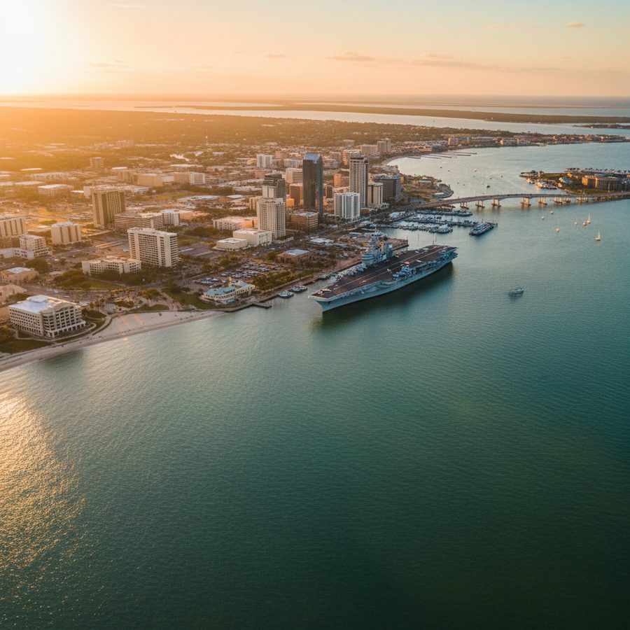 Corpus Christi, Texas city skyline — Spartan Peptides research compounds available for delivery