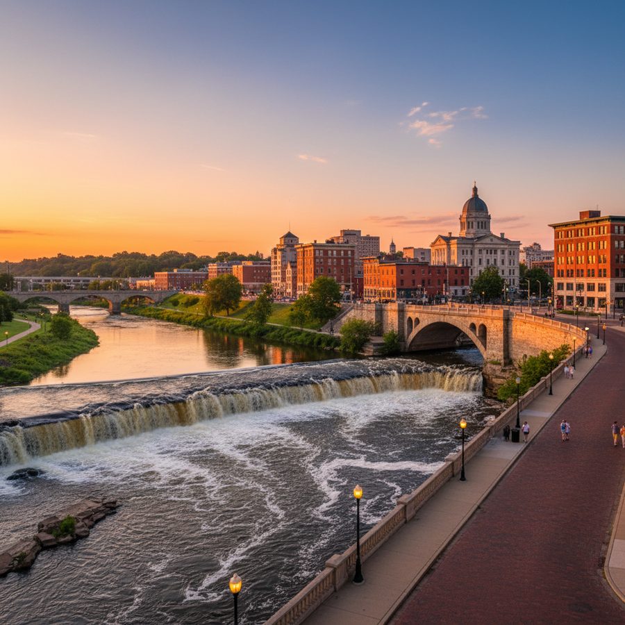 Elyria, Ohio city skyline, Spartan Peptides research compounds available for delivery