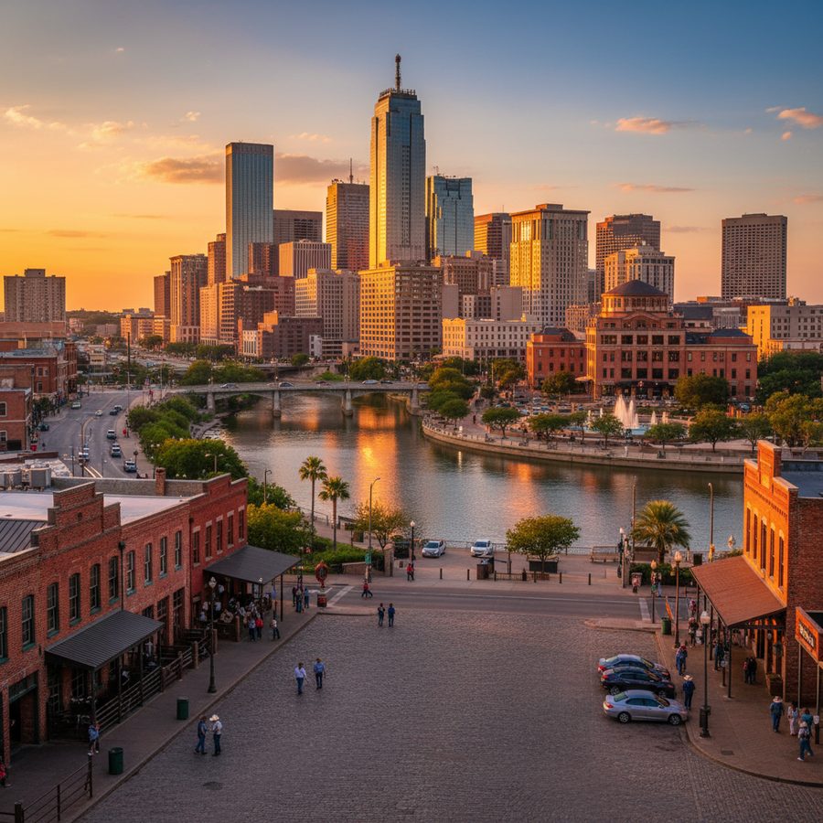Fort Worth, Texas city skyline — Spartan Peptides research compounds available for delivery