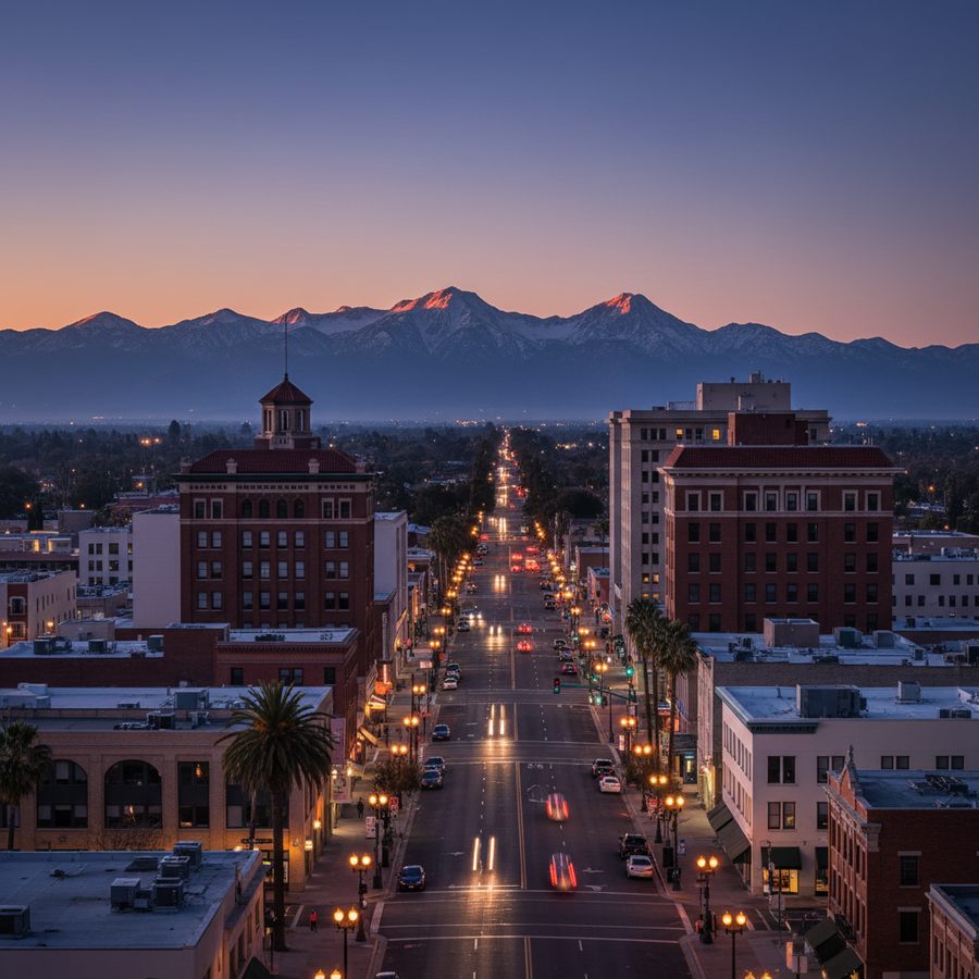 Fresno, California city skyline, Spartan Peptides research compounds available for delivery