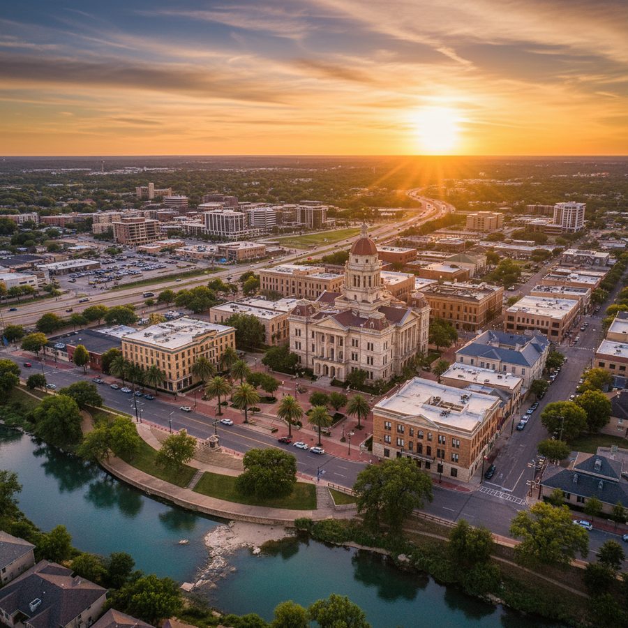 Georgetown, Texas city skyline, Spartan Peptides research compounds available for delivery
