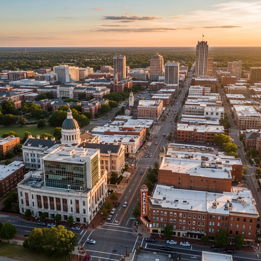 Hattiesburg, Mississippi city skyline — Spartan Peptides research compounds available for delivery