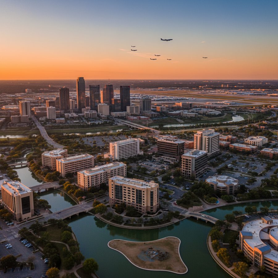 Irving, Texas city skyline, Spartan Peptides research compounds available for delivery
