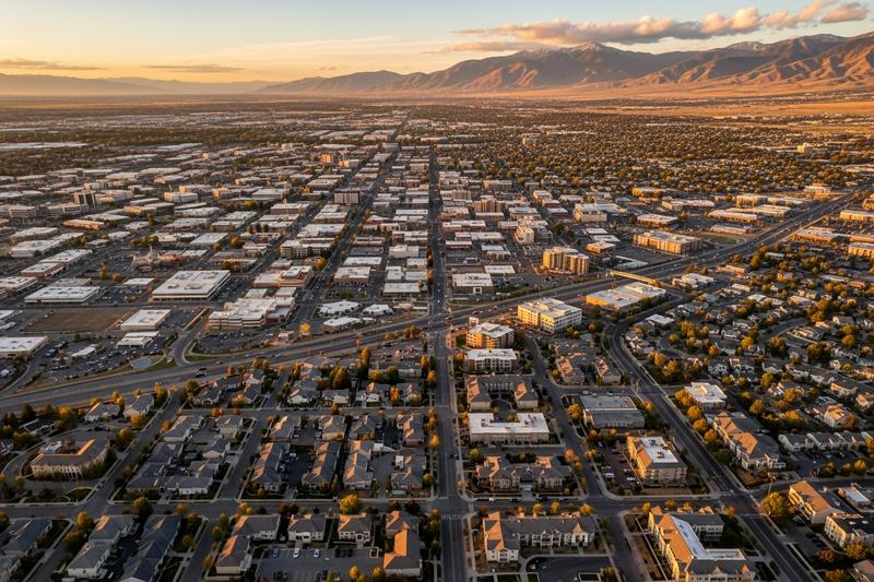Layton, Utah city skyline, Spartan Peptides research compounds available for delivery