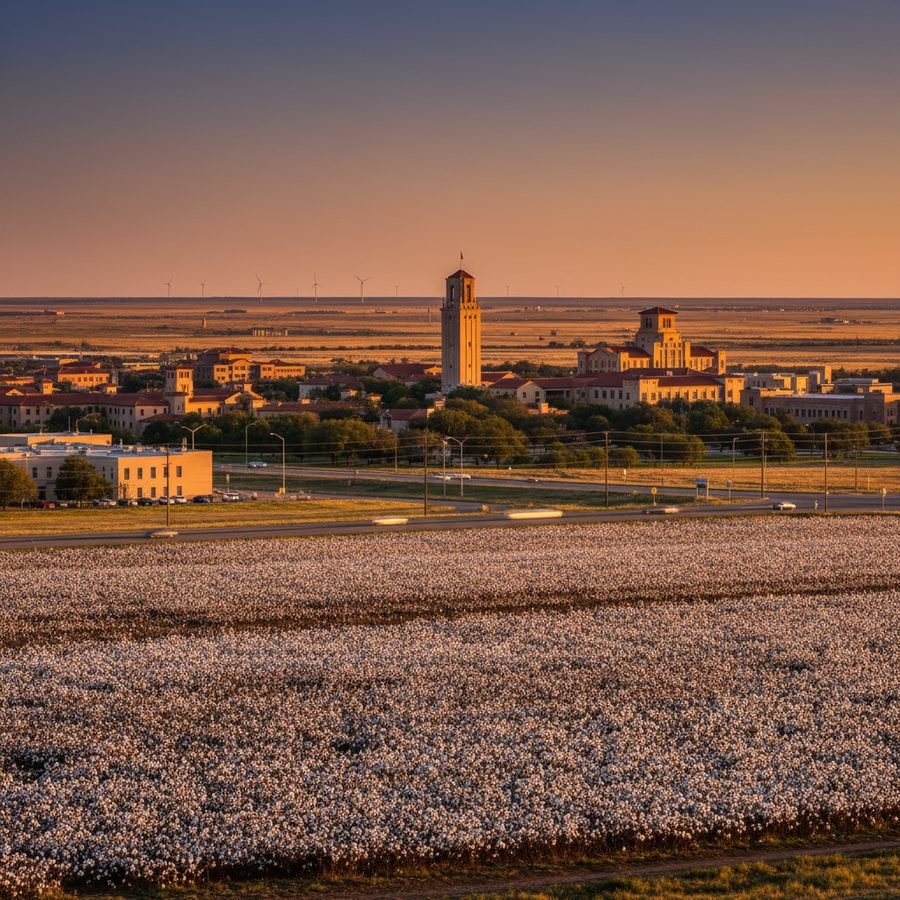 Lubbock, Texas city skyline, Spartan Peptides research compounds available for delivery
