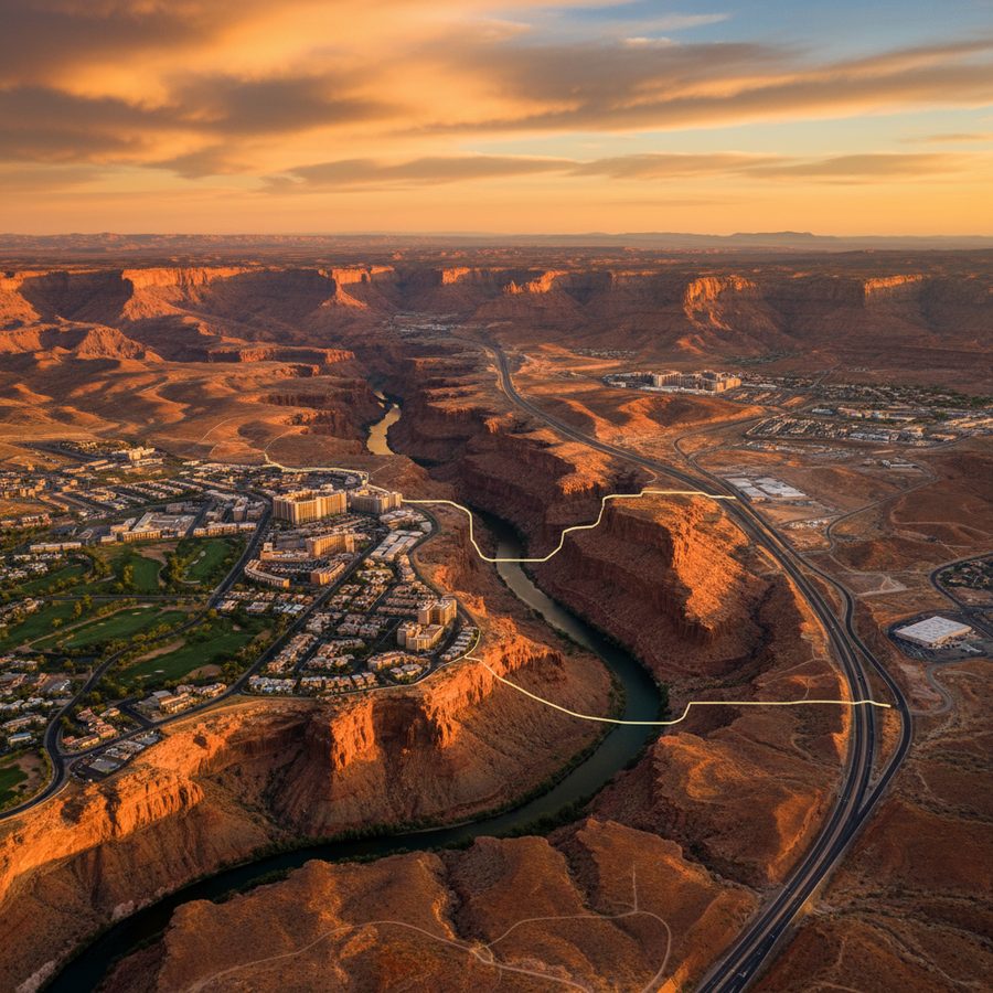 Mesquite, Nevada city skyline — Spartan Peptides research compounds available for delivery