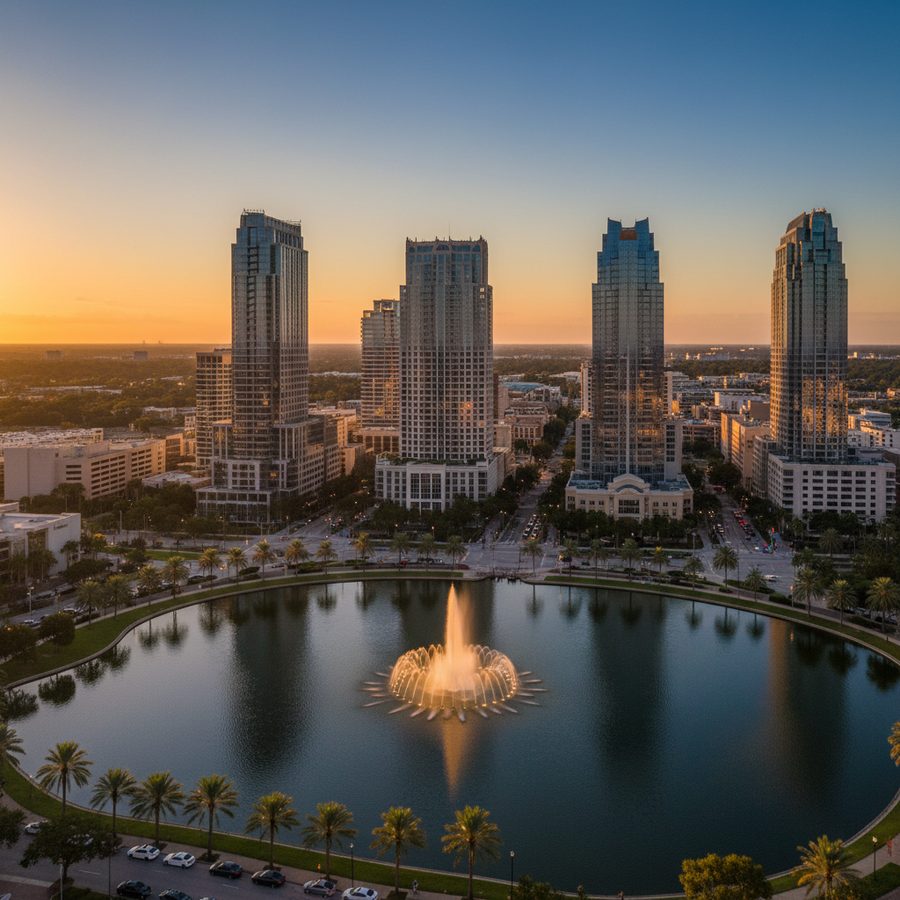 Orlando, Florida city skyline, Spartan Peptides research compounds available for delivery