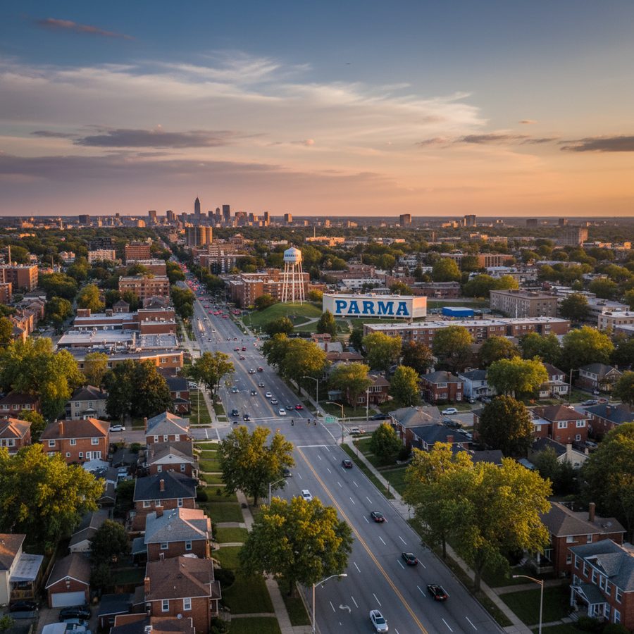 Parma, Ohio city skyline, Spartan Peptides research compounds available for delivery