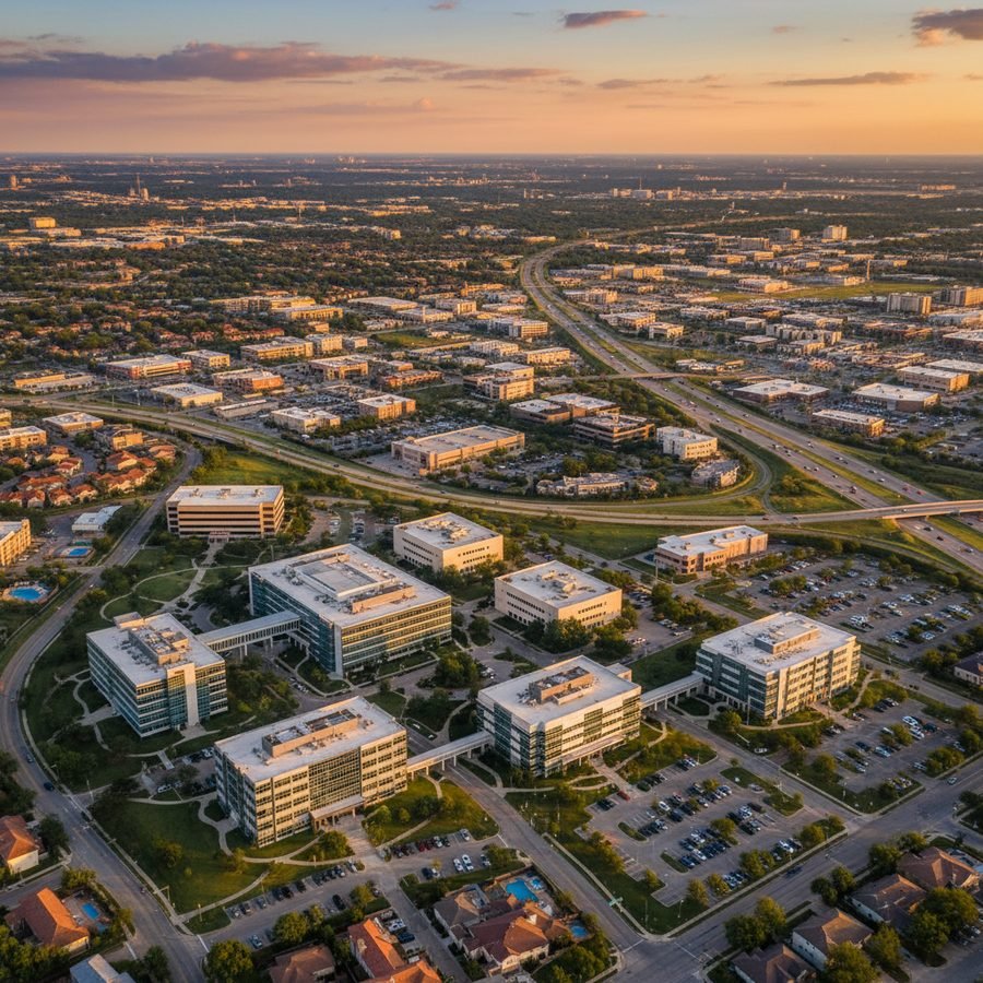 Round Rock, Texas city skyline, Spartan Peptides research compounds available for delivery