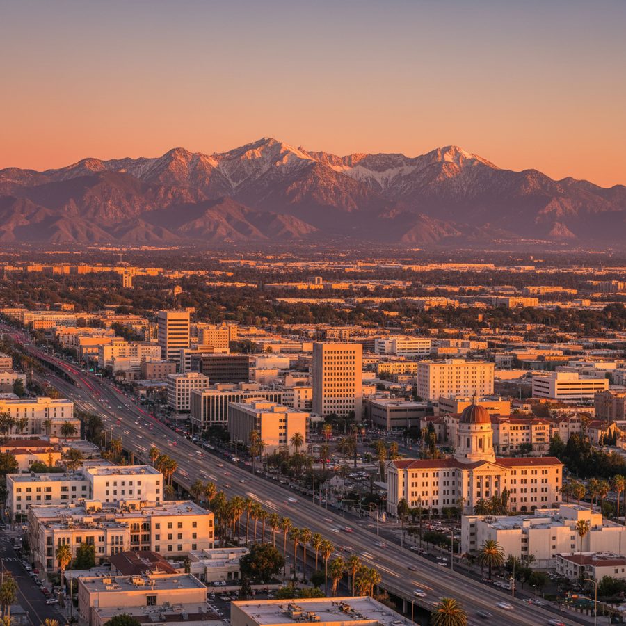 San Bernardino, California city skyline, Spartan Peptides research compounds available for delivery