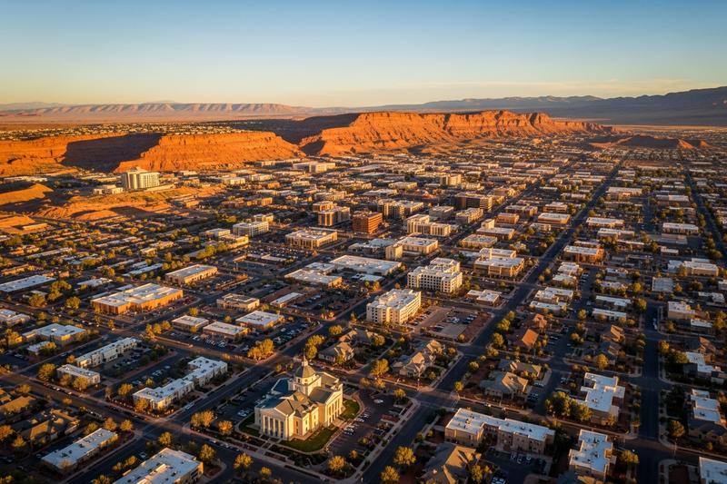 St. George, Utah city skyline, Spartan Peptides research compounds available for delivery