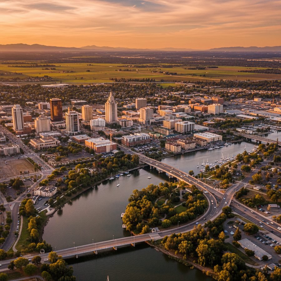 Stockton, California city skyline — Spartan Peptides research compounds available for delivery