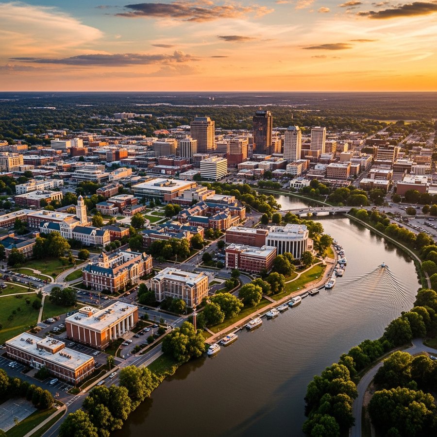 Tuscaloosa, Alabama city skyline, Spartan Peptides research compounds available for delivery