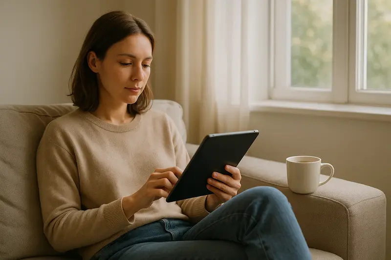A person relaxing and focused, embodying improved cognitive function and overall well-being.